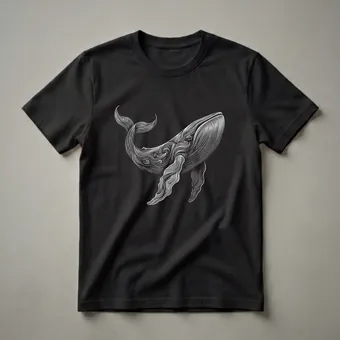 Humpback Whale Line Art Graphic T-Shirt for Ocean Lovers