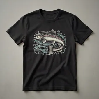 Brook Trout Fishing Graphic T-Shirt for Anglers and Outdoor