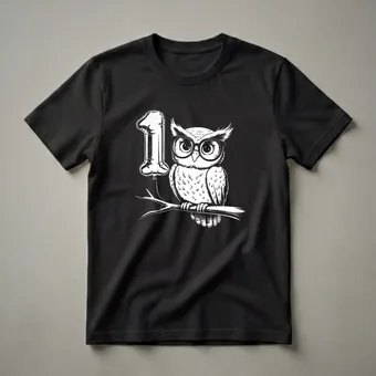 Cute Owl With Balloon 1st Birthday Graphic T-Shirt for Toddlers