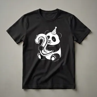 Cute Panda With Balloon 2nd Birthday Graphic T-Shirt for Toddlers