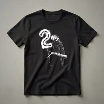Parrot With Balloon 2nd Birthday Graphic T-Shirt for Kids