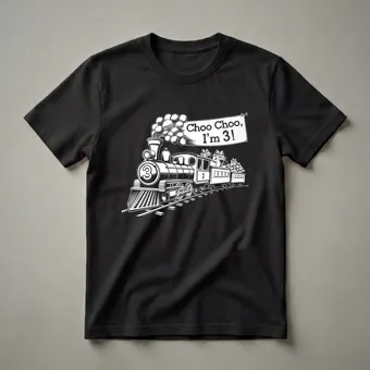 Choo Choo I'm 3! Train Birthday T-Shirt for 3-Year-Olds