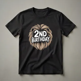 Roaring Lion 2nd Birthday Graphic T-Shirt for Toddlers