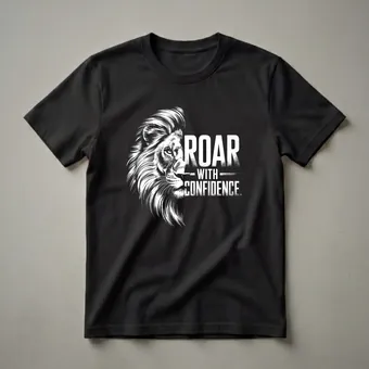 Lion Roar With Confidence Graphic T-Shirt for Wildlife Lovers