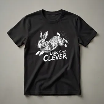Agile Rabbit "Quick and Clever" Graphic T-Shirt for Animal Lovers