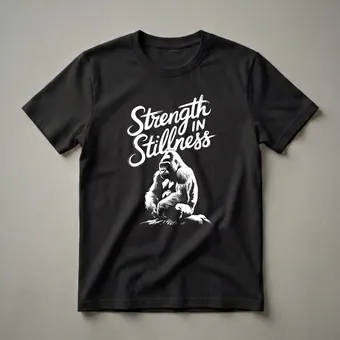 Strength in Stillness Gorilla Graphic T-Shirt for Fitness Enthusiasts