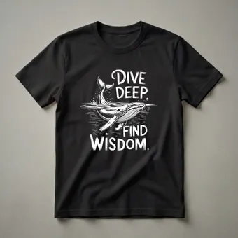 Humpback Whale Dive Deep Find Wisdom Graphic T-Shirt for Ocean Lovers