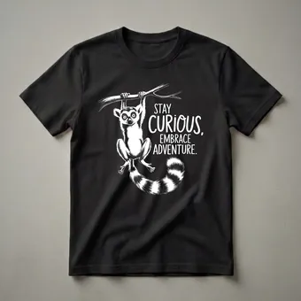 Ring-Tailed Lemur Stay Curious Graphic T-Shirt for Kids