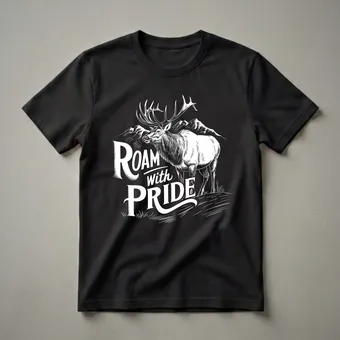 Majestic Elk Roam with Pride Graphic T-Shirt for Wildlife Enthusiasts