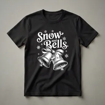 Snow and Bells Christmas Jingle Bells Graphic T-Shirt for Families