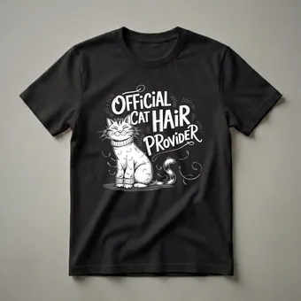 Official Cat Hair Provider Tabby Cat Graphic T-Shirt for Cat Lovers