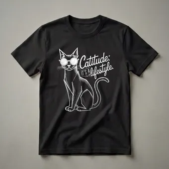 Cattitude: It's a Lifestyle Graphic Cat T-Shirt for Cat Lovers