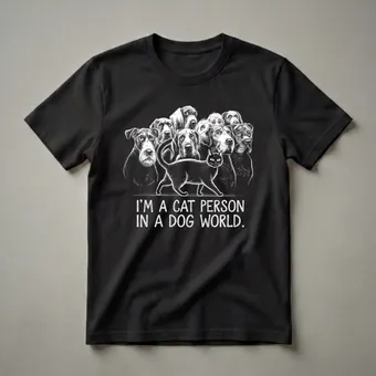 I'm a Cat Person in a Dog World Graphic T-Shirt for Cat Lovers