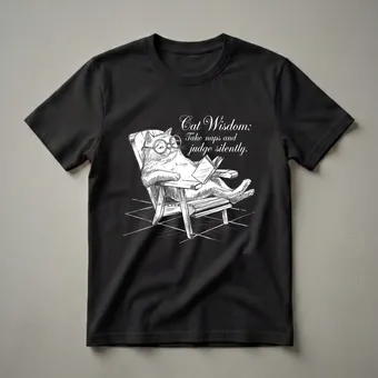 Cat Wisdom Take Naps and Judge Silently Graphic T-Shirt for Cat Lovers