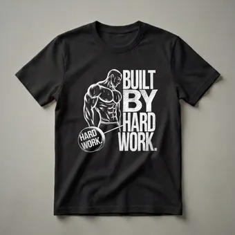 Built by Hard Work Motivational Graphic T-Shirt for Gym Enthusiasts