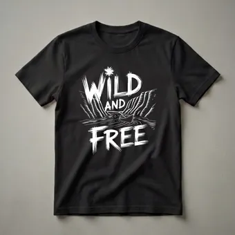 Wild and Free Canoe Adventure Graphic T-Shirt for Outdoor Enthusiasts