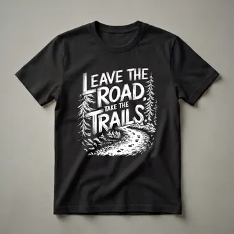 Leave the Road Take the Trails Graphic T-Shirt for Hikers and Campers