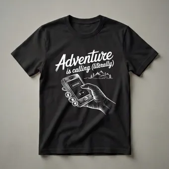 Adventure is Calling Literally Graphic T-Shirt for Outdoor Enthusiasts