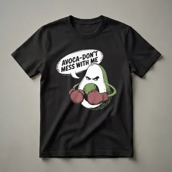 Avoca-Don't Mess With Me Funny Avocado Boxing Graphic T-Shirt