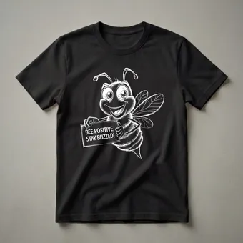 Funny Bee Positive Stay Buzzed Graphic T-Shirt for Humor Lovers