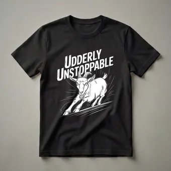 Udderly Unstoppable Goat Graphic Fitness T-Shirt for Go-Getters