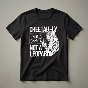 Cheetah-ly Not a Leopard Funny Big Cat Wordplay T-Shirt