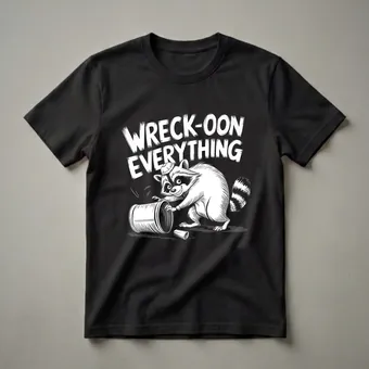 Wreck-oon Everything Funny Raccoon Trash Panda Graphic T-Shirt