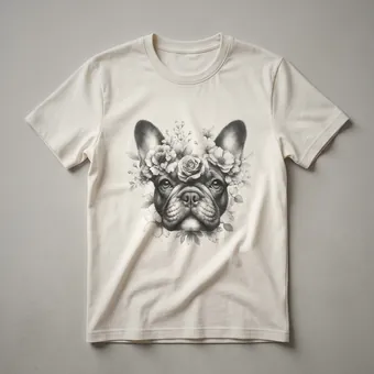 Floral French Bulldog Graphic T-Shirt for Dog Lovers