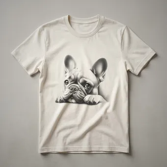 French Bulldog Peeking Frenchie Graphic T-Shirt for Dog Lovers