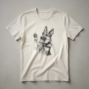 German Shepherd Raising Paw Graphic T-Shirt for Dog Lovers