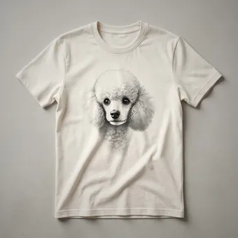 Cute White Poodle Peeking Graphic T-Shirt for Dog Lovers