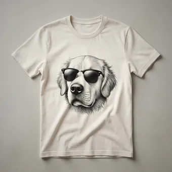 Golden Retriever American Flag Sunglasses Graphic T-Shirt for Dog