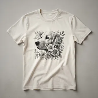 Floral Golden Retriever Dog Mom T-Shirt for Women