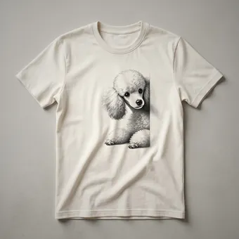 Poodle Peeking Floral Graphic T-Shirt for Dog Lovers