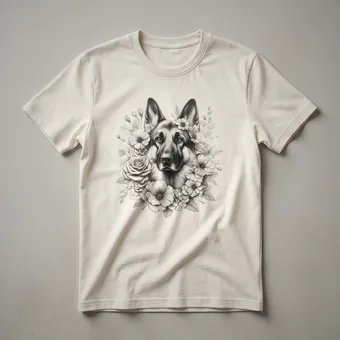Floral German Shepherd Dog Mom Graphic T-Shirt for Devoted Dog Lovers