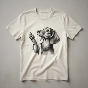 Dachshund Raising Paw Graphic T-Shirt for Doxie Lovers