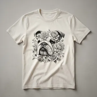 Floral Bulldog Mom Graphic T-Shirt for Women Who Love Dogs