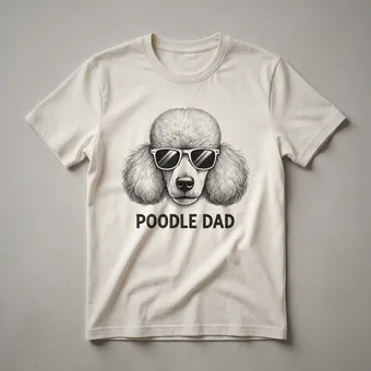 Poodle Dad Sunglasses Graphic T-Shirt for Dog Lovers