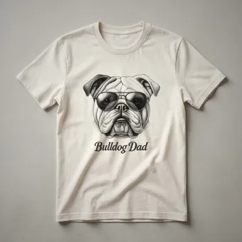 Floral Bulldog Dad Graphic T-Shirt for Dog Owners
