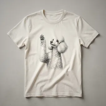 Poodle Raising Paw Floral Graphic T-Shirt for Dog Lovers
