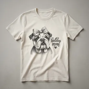 Floral Bulldog Mom Graphic T-Shirt for Dog Owners