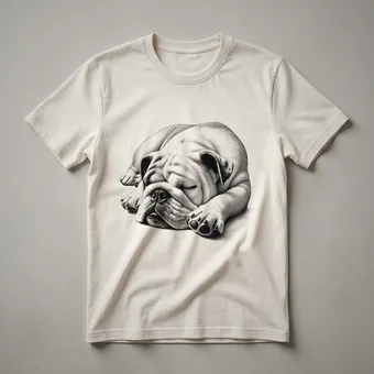 Sleeping Bulldog Floral Graphic T-Shirt for Dog Lovers