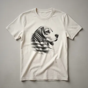 Beagle Dog Wearing Sunglasses with American Flag Graphic T-Shirt
