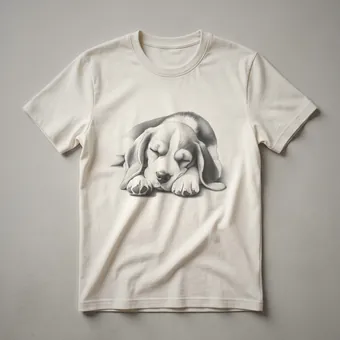 Beagle Sleeping Dog Graphic T-Shirt for Dog Lovers