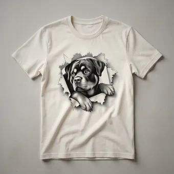 Rottweiler Peeking Dog Graphic T-Shirt for Rottie Lovers