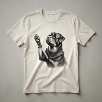 Rottweiler Raising Paw Graphic T-Shirt for Dog Lovers