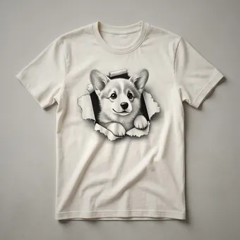 Pembroke Welsh Corgi Peeking Dog Graphic T-Shirt for Corgi Lovers