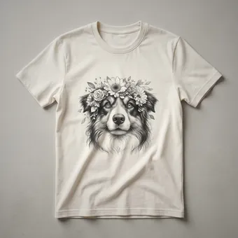 Floral Australian Shepherd Mom Dog Graphic T-Shirt for Devoted Owners