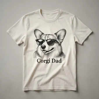 Pembroke Welsh Corgi Dad Graphic T-Shirt for Dog Lovers