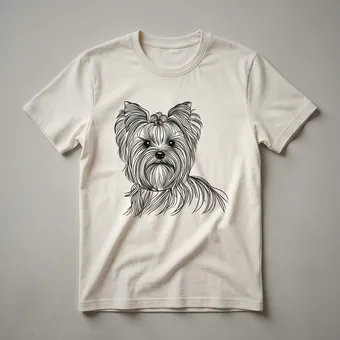 Yorkshire Terrier Line Art Graphic T-Shirt for Dog Lovers